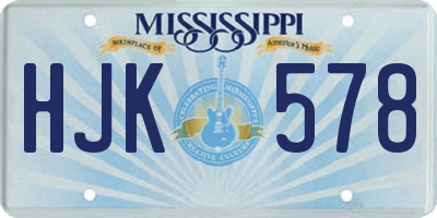 MS license plate HJK578