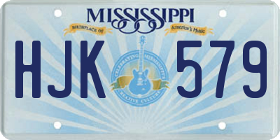 MS license plate HJK579