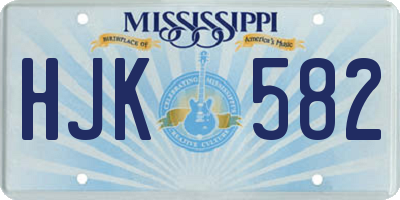 MS license plate HJK582