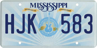 MS license plate HJK583