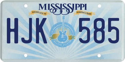 MS license plate HJK585