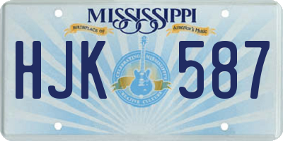 MS license plate HJK587