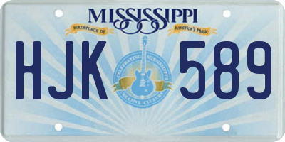 MS license plate HJK589