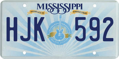 MS license plate HJK592
