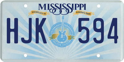 MS license plate HJK594