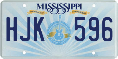 MS license plate HJK596