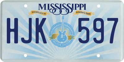 MS license plate HJK597