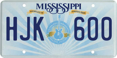 MS license plate HJK600