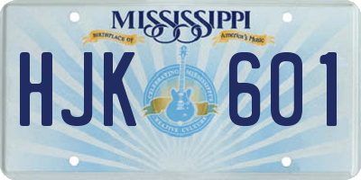 MS license plate HJK601