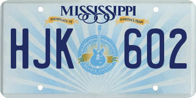 MS license plate HJK602