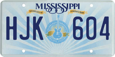 MS license plate HJK604