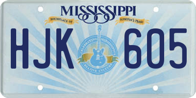 MS license plate HJK605
