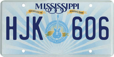 MS license plate HJK606