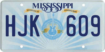 MS license plate HJK609
