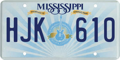 MS license plate HJK610
