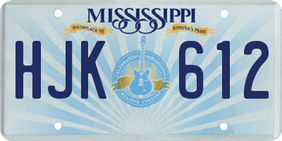 MS license plate HJK612