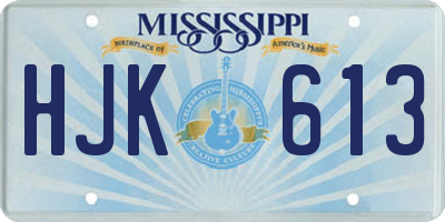 MS license plate HJK613