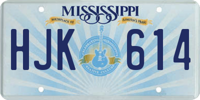 MS license plate HJK614