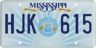 MS license plate HJK615