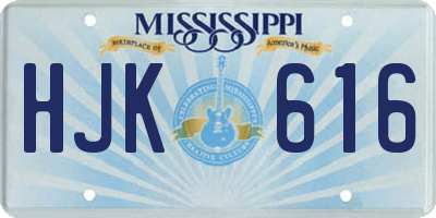 MS license plate HJK616