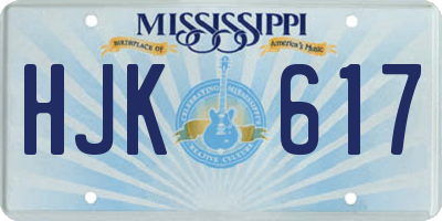 MS license plate HJK617