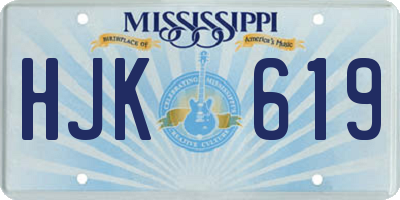 MS license plate HJK619