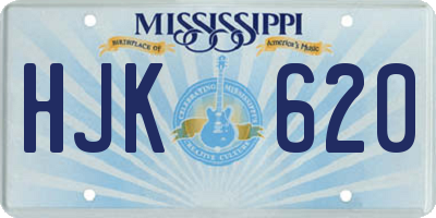 MS license plate HJK620