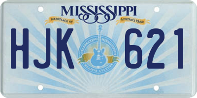 MS license plate HJK621