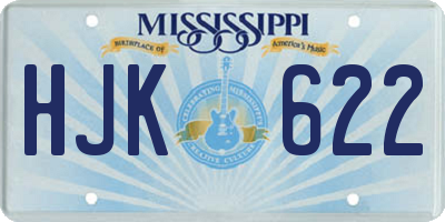 MS license plate HJK622