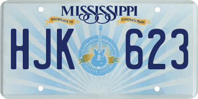 MS license plate HJK623
