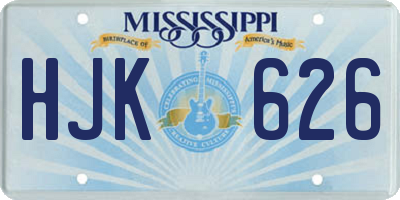MS license plate HJK626