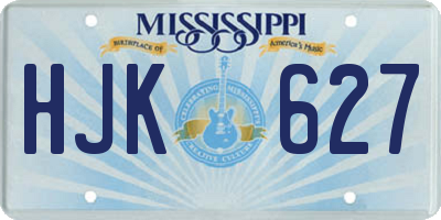 MS license plate HJK627