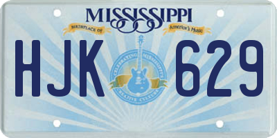 MS license plate HJK629