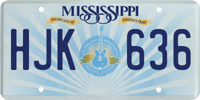 MS license plate HJK636