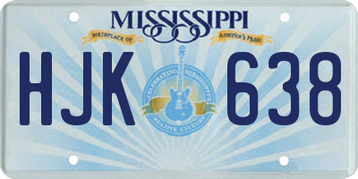 MS license plate HJK638