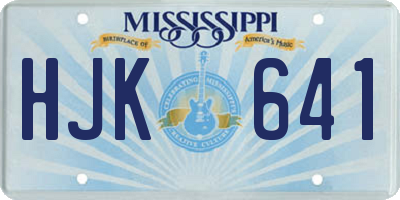 MS license plate HJK641