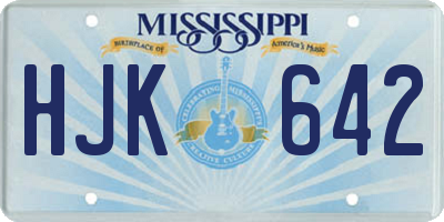 MS license plate HJK642