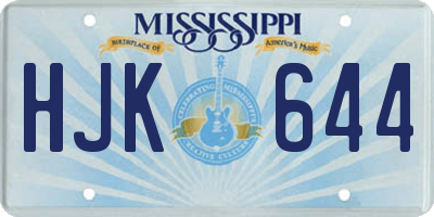 MS license plate HJK644