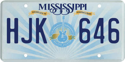 MS license plate HJK646
