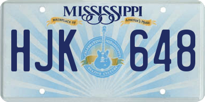 MS license plate HJK648