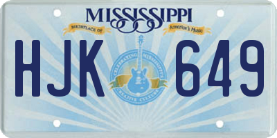 MS license plate HJK649