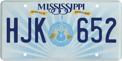 MS license plate HJK652