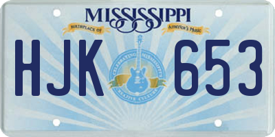 MS license plate HJK653