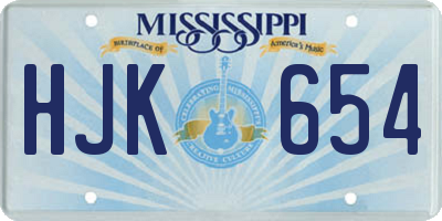 MS license plate HJK654
