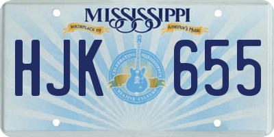 MS license plate HJK655