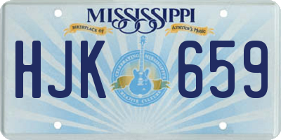 MS license plate HJK659