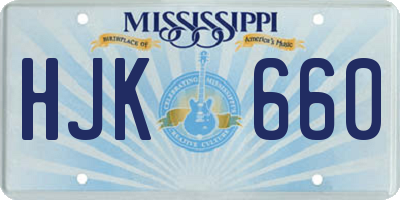MS license plate HJK660