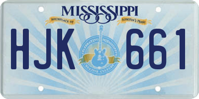 MS license plate HJK661
