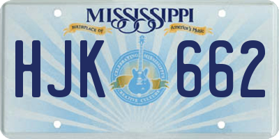 MS license plate HJK662