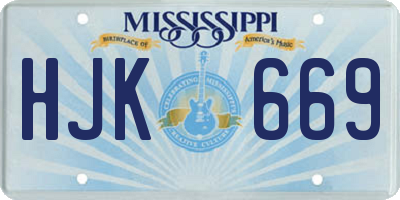 MS license plate HJK669